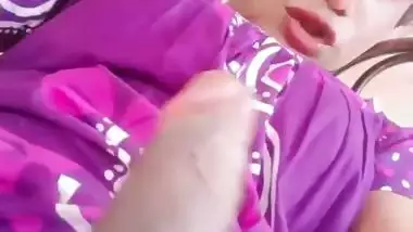 Sexy shemale masturbating and showing her big dick