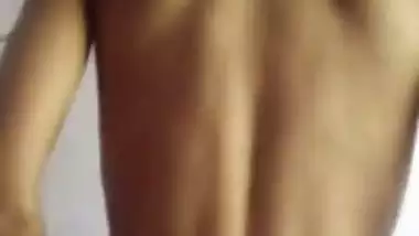 Girl in the reverse cowgirl position in the Tamil sex video