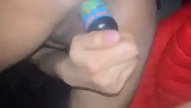 Nude desi girl fucks her wet pussy with a bottle