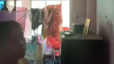 Milk tanker mom removing nighty in living room